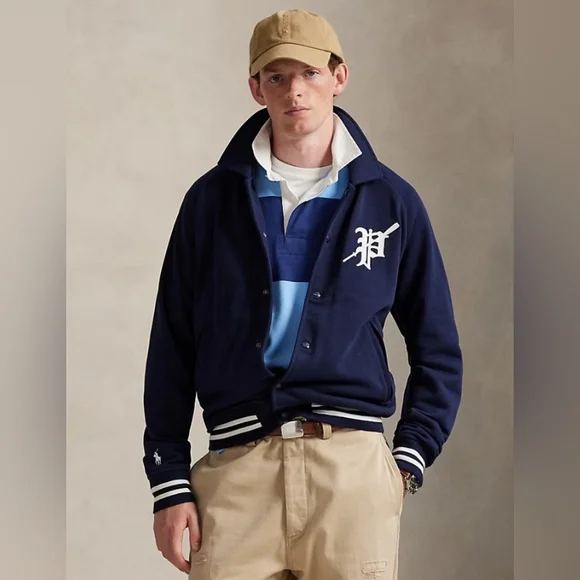 Size M - 🆕️ POLO by Ralph Lauren Fleece Graphic Cruise Navy Jacket - Picture 1 of 10